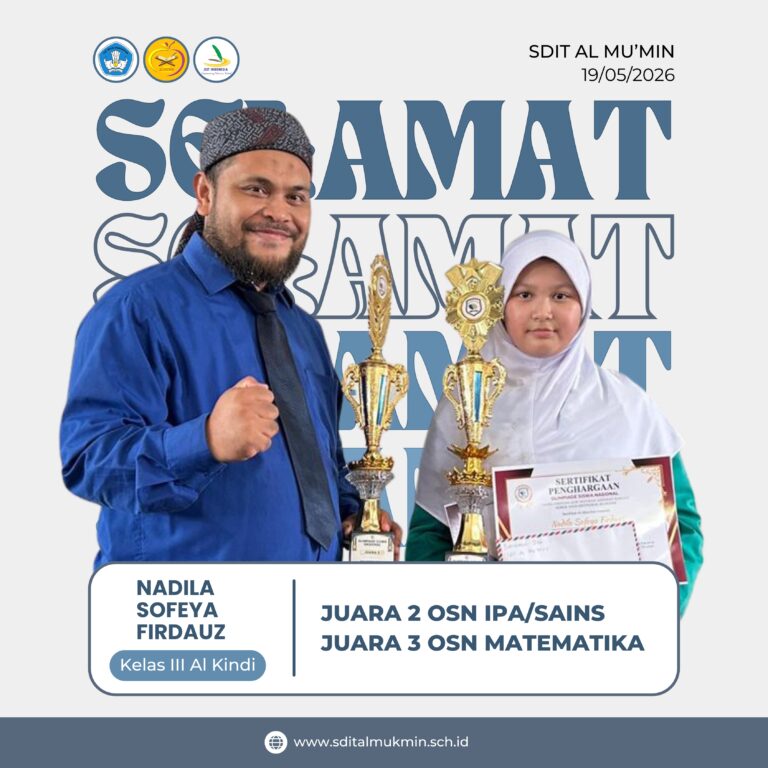Selamat dan Sukses untuk Siswa Berprestasi SDIT Al Mu’min